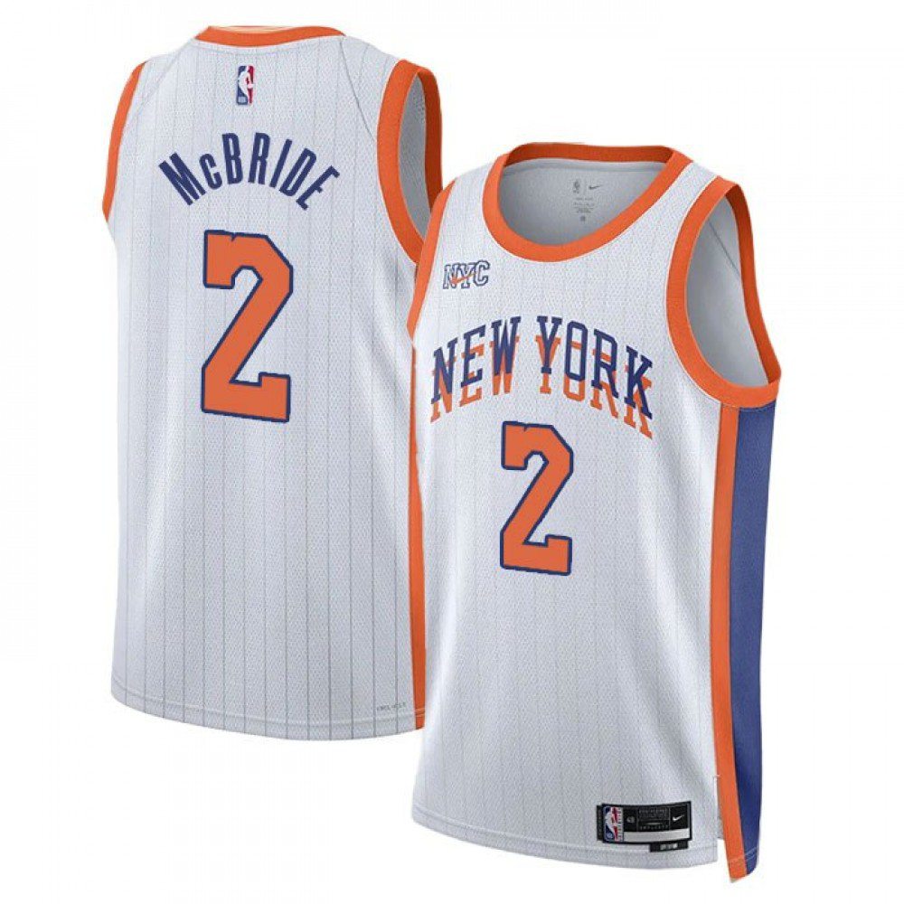 Miles McBride New York Knicks Unisex 2024/25 Swingman Player Jersey - City Edition - White-Pro Kit Vault | Brand New 26/27 Sports Jerseys
